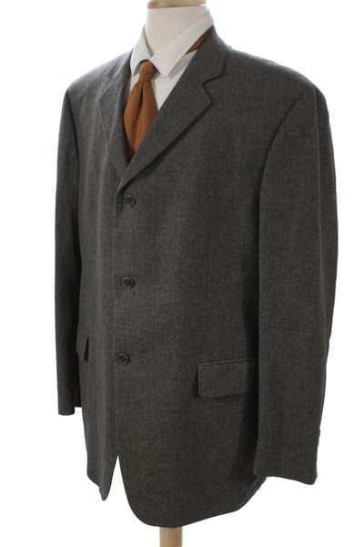 John Varvatos Mens Gray Wool Cashmere Blazer Button Size 56