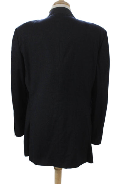 Canali Mens Blue Striped Wool Cashmere Blazer Size 56
