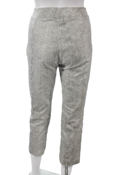 Avenue Montaigne Womens Ankle Pants Gray Animal Print Cotton Pull On Size 4
