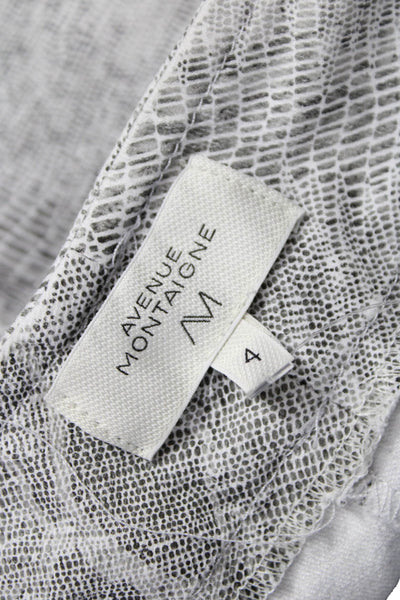 Avenue Montaigne Womens Ankle Pants Gray Animal Print Cotton Pull On Size 4