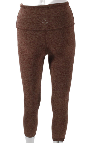 Beyond Yoga Women Brown Capri Leggings Nylon Flecked Size S