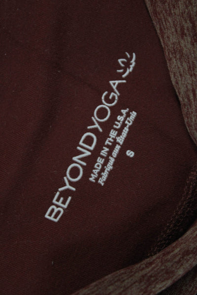 Beyond Yoga Women Brown Capri Leggings Nylon Flecked Size S