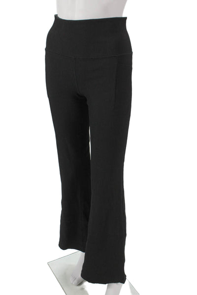 Athleta Women Striped Black Nylon Pull On Pants Size S Tall