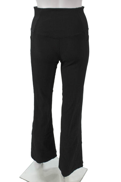 Athleta Women Striped Black Nylon Pull On Pants Size S Tall