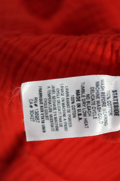 Stateside Womens Sundress Red Cotton Square Neck Midi Sleeveless Size S
