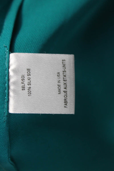 Haute Hippie Women Silk Cowl Neck Tunic Blouse Long Sleeve Green Size L