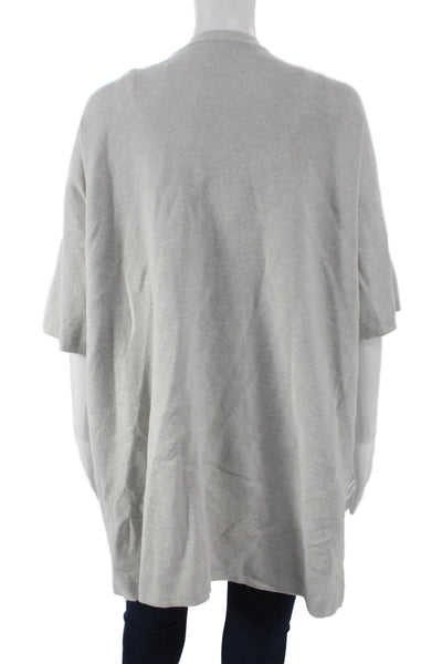 Eileen Fisher Womens Tunic V-Neck Organic Cotton Gray Short Sleeve Size XL