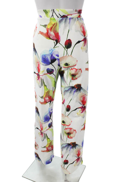 Chiara Boni La Petite Robe Womens Dress Pants White Floral Polyamide Size 52