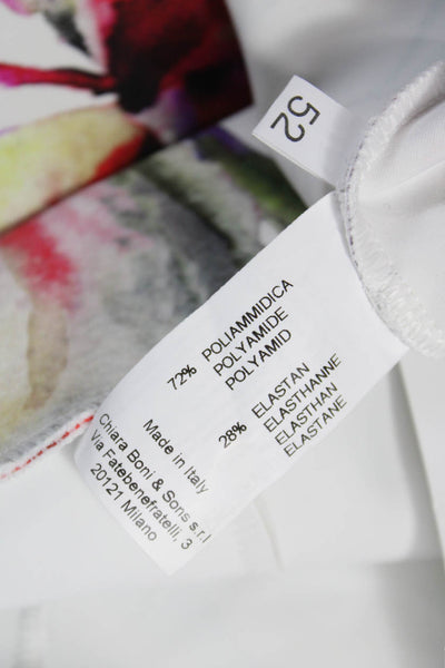 Chiara Boni La Petite Robe Womens Dress Pants White Floral Polyamide Size 52