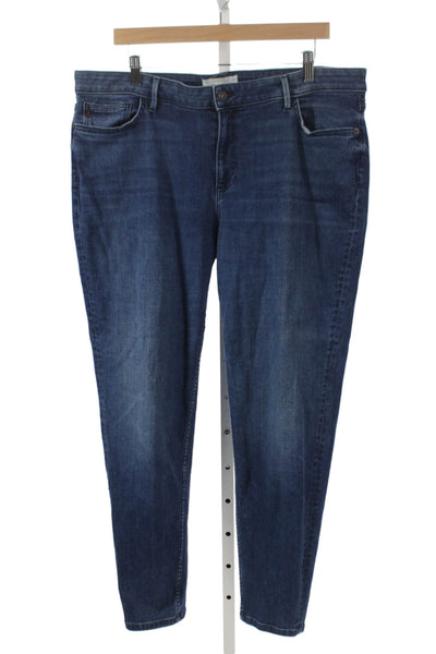 Lafayette 148 New York Womens Straight Blue Cotton Jeans Mid Rise Size 34