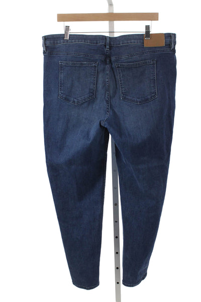 Lafayette 148 New York Womens Straight Blue Cotton Jeans Mid Rise Size 34