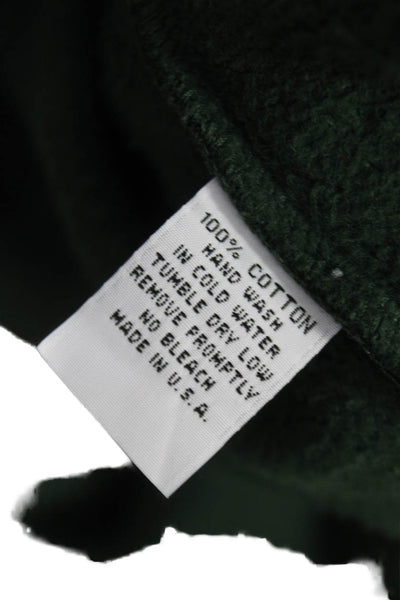 Cloney Unisex Adults Green Cotton Pullover Hoodie Long Sleeve Size S