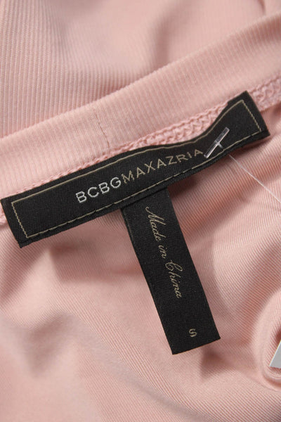 BCBGMAXAZRIA Womens Sheath Pink Mini Dress Long Sleeve Modal Size S