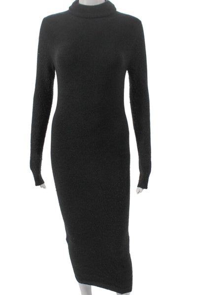 Sergio Hudson Women Sweater Dress Black Turtleneck Longsleeve Alpaca Size M