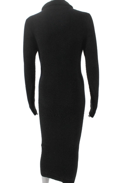 Sergio Hudson Women Sweater Dress Black Turtleneck Longsleeve Alpaca Size M