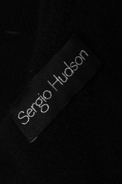 Sergio Hudson Women Sweater Dress Black Turtleneck Longsleeve Alpaca Size M