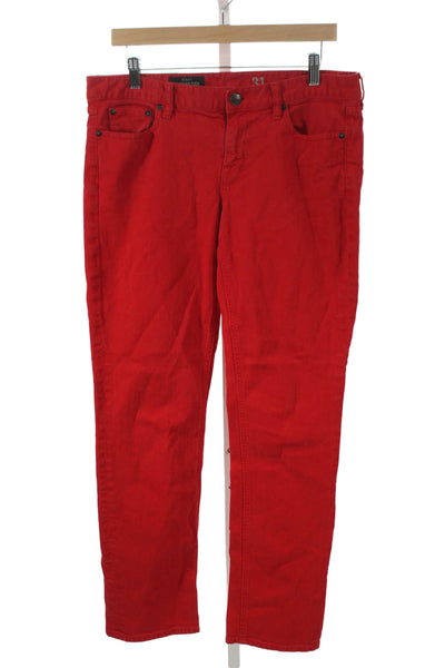 J Crew Women Skinny Red Cotton Jeans Size 31