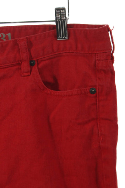 J Crew Women Skinny Red Cotton Jeans Size 31