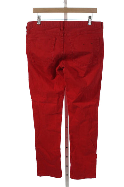 J Crew Women Skinny Red Cotton Jeans Size 31