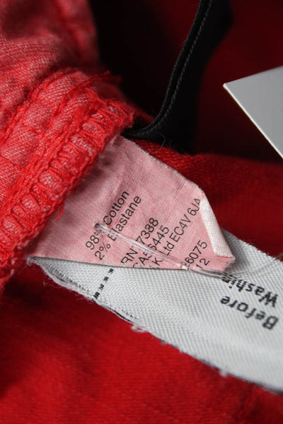 J Crew Women Skinny Red Cotton Jeans Size 31