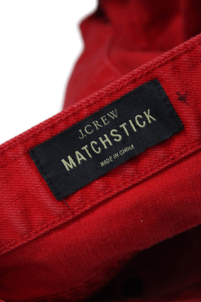 J Crew Women Skinny Red Cotton Jeans Size 31