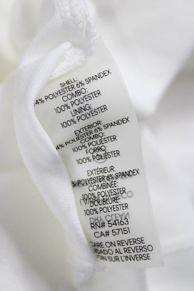 Calvin Klein Womens White Bodycon Dress Polyester Long Sleeve Zip Size 2