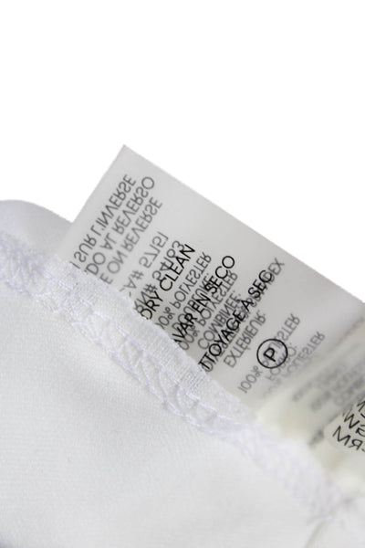 Calvin Klein Womens White Bodycon Dress Polyester Long Sleeve Zip Size 2