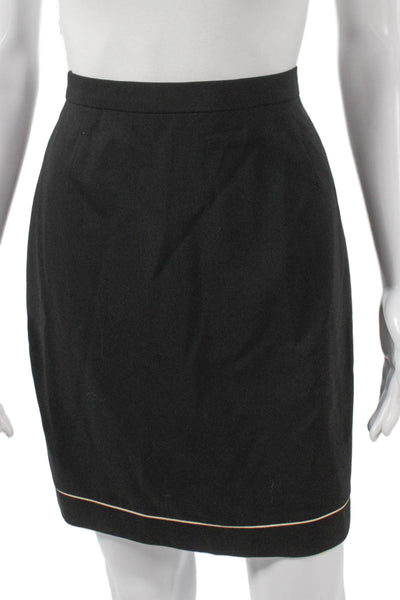 Escada Margaretha Ley Womens Skirt Suit Black Wool Zip Long Sleeve Size 36