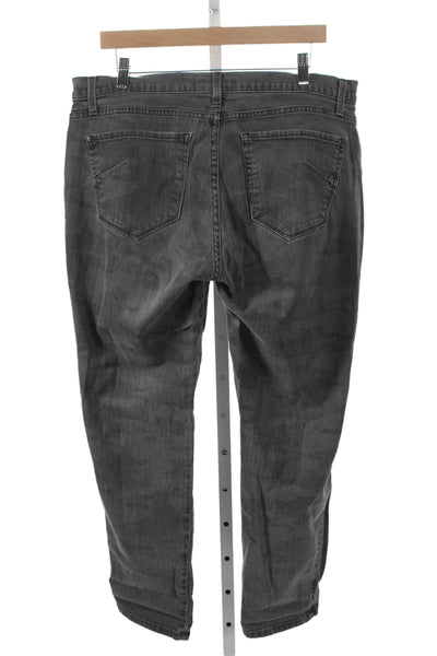 James Jeans Womens Straight Jeans Gray Cotton Mid Rise Inseam 29 Size 14