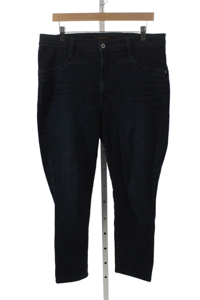 James Jeans Women Blue Straight High Rise Jeans Button Fly 26 Inseam Size 14