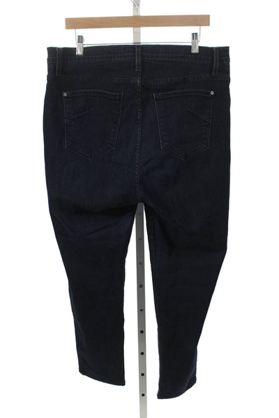 James Jeans Women Blue Straight High Rise Jeans Button Fly 26 Inseam Size 14