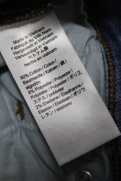 J Crew Womens Straight Jeans Blue High Rise Button Cotton Inseam 28 Size 33