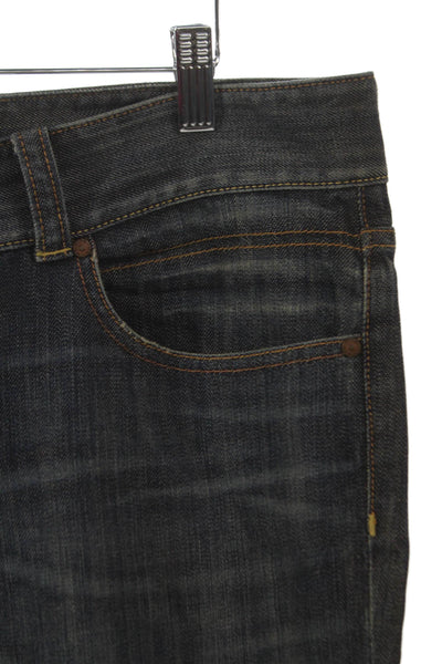 Elie Tahari Women Straight Jeans Blue Cotton Mid Rise Button Closure Size 14