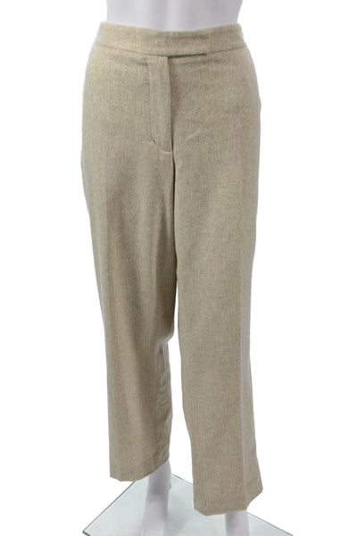 DKNY Women Dress Pants Beige Wool Blend Zip Inseam 29 Size 14