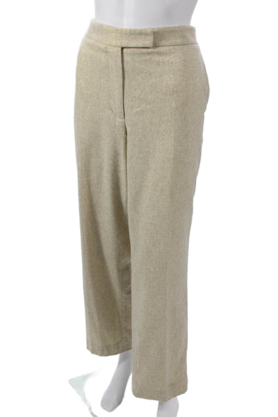 DKNY Women Dress Pants Beige Wool Blend Zip Inseam 29 Size 14