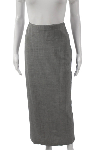 Theory Women Straight Pencil Midi Skirt Gray Rayon Hook & Eye Size 12