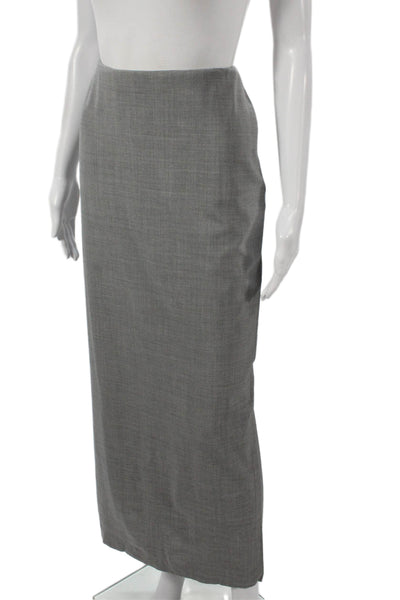 Theory Women Straight Pencil Midi Skirt Gray Rayon Hook & Eye Size 12