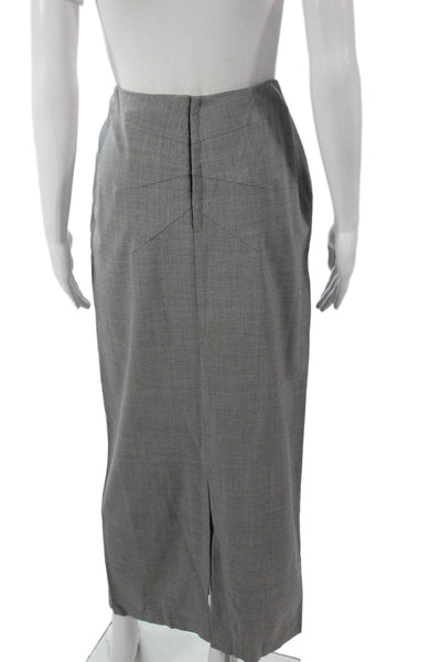Theory Women Straight Pencil Midi Skirt Gray Rayon Hook & Eye Size 12