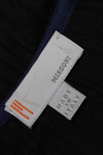 Missoni Womens Camisole Black Striped Viscose Scoop Neck Sleeveless Size 12