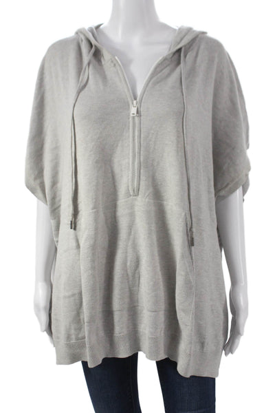 ATM Womens V-Neck Pullover Sweater Gray Short Sleeve Size M