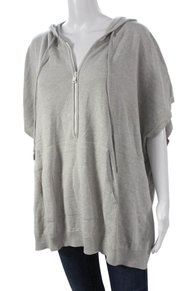 ATM Womens V-Neck Pullover Sweater Gray Short Sleeve Size M