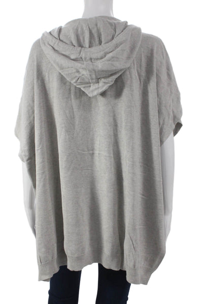 ATM Womens V-Neck Pullover Sweater Gray Short Sleeve Size M