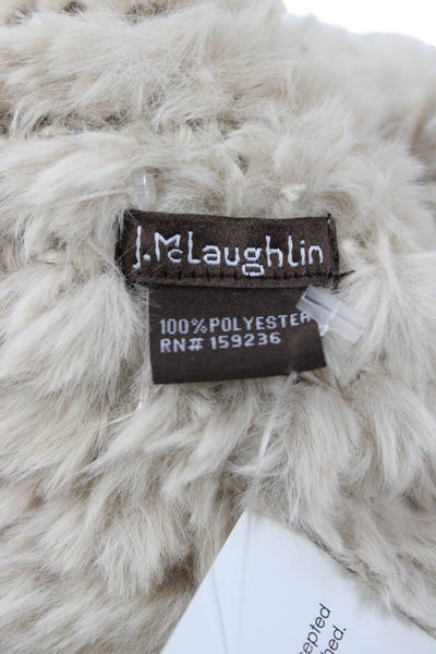 J. Mclaughlin Womens Knit Pom Pom Hat Beige One Size