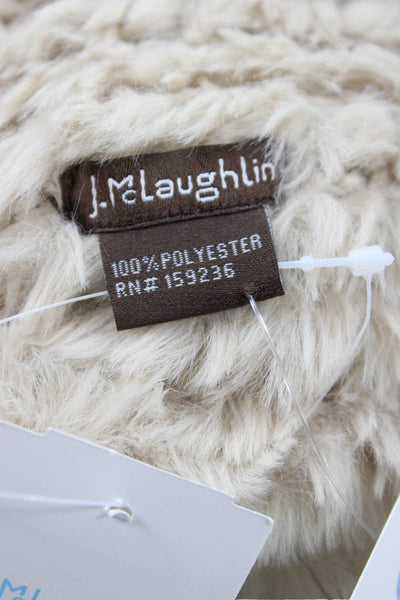 J. Mclaughlin Womens Knit Pom Pom Hat Beige One Size
