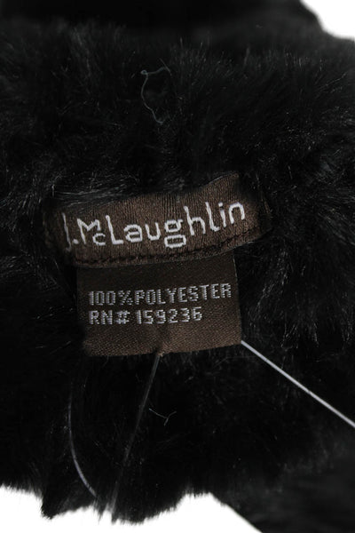 J. Mclaughlin Womens Knit Pom Pom Hat Black One Size
