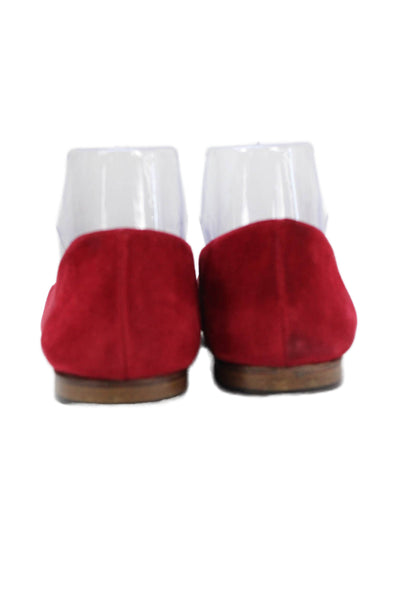 Kate Spade Womens Suede Bow Accent Flats Red Size 7.5