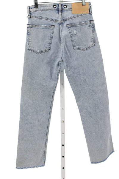 Rag & Bone Womens Straight Jeans Blue Cotton Button 26 Inseam Size 25