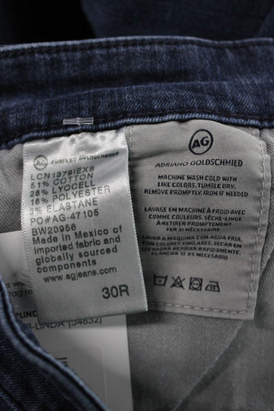 AG Womens Skinny Jeans Mid-Rise Blue Cotton Blend Button Inseam 29 Size 30