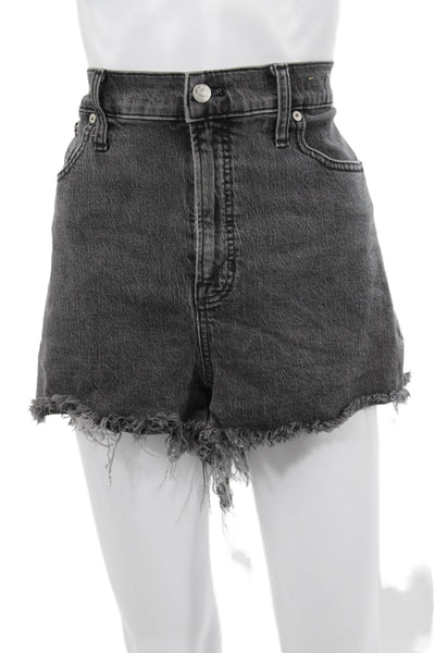 Madewell Womens Cut-Off Denim Shorts Black Size 32