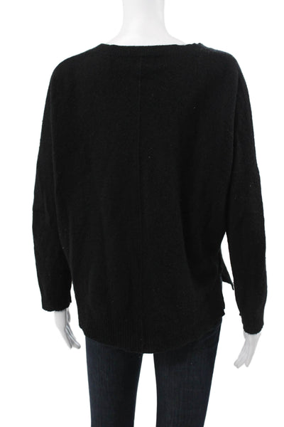 Line Womens Cashmere V-Neck Pullover Black Long Sleeve Size M